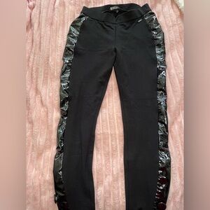 A/X Armani Exchange Black Leggings with Shiny Accents